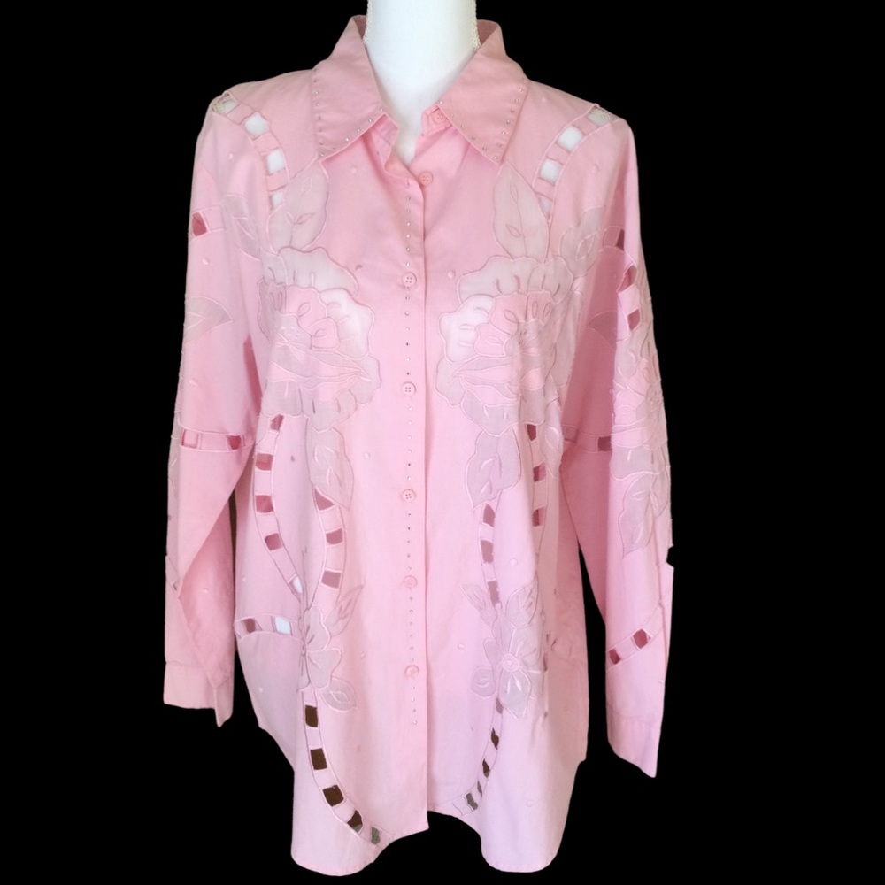 Vintage Pretty Things Long Sleeved Blouse. Embellishments On Front And Sleeves.